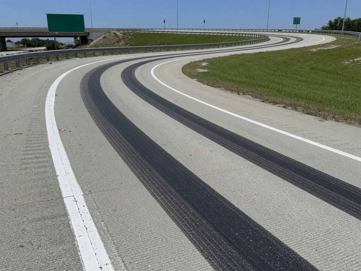 Roadway Safety Strip high-friction treatment for interchange ramps & exits