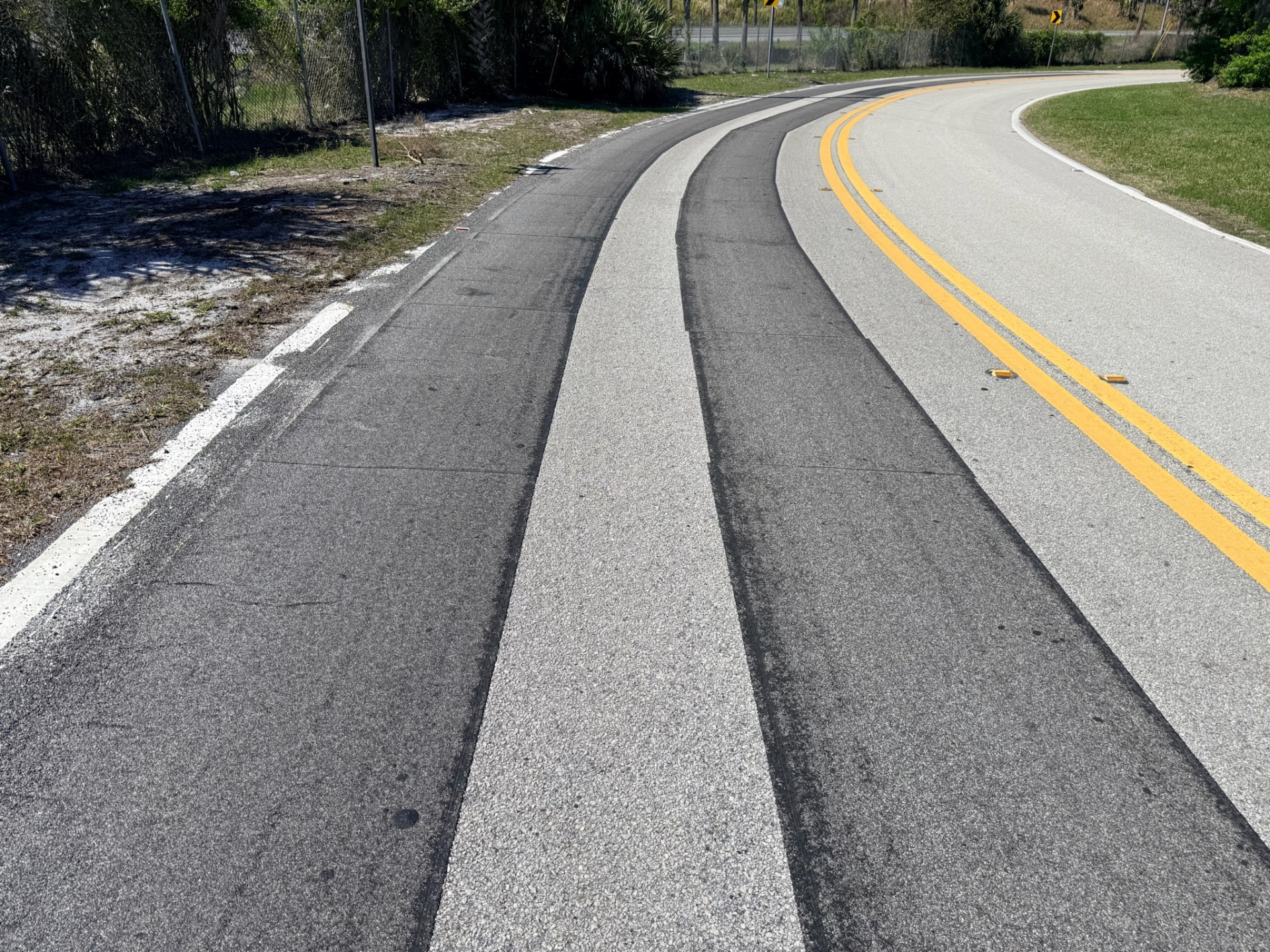 Roadway Safety Strip high-friction treatment for horizontal curves